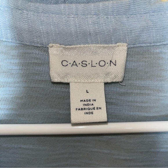 NEW Caslon Roll Sleeve Knit Button Up Shirt sz L in Blue Cornflower - Picture 8 of 12